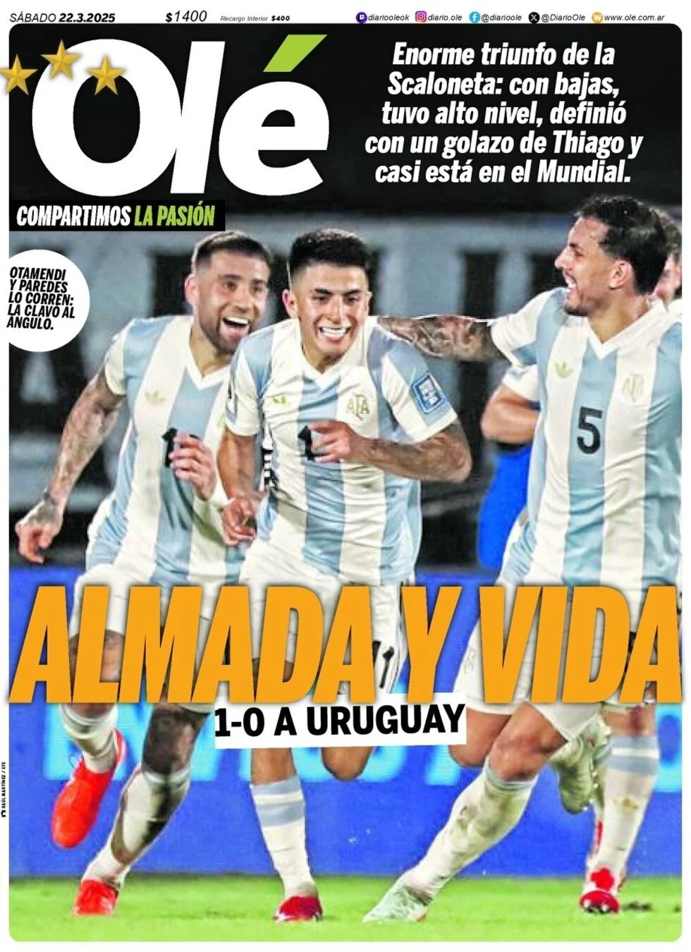 anteprima della prima pagina di ol del 22/03/2025