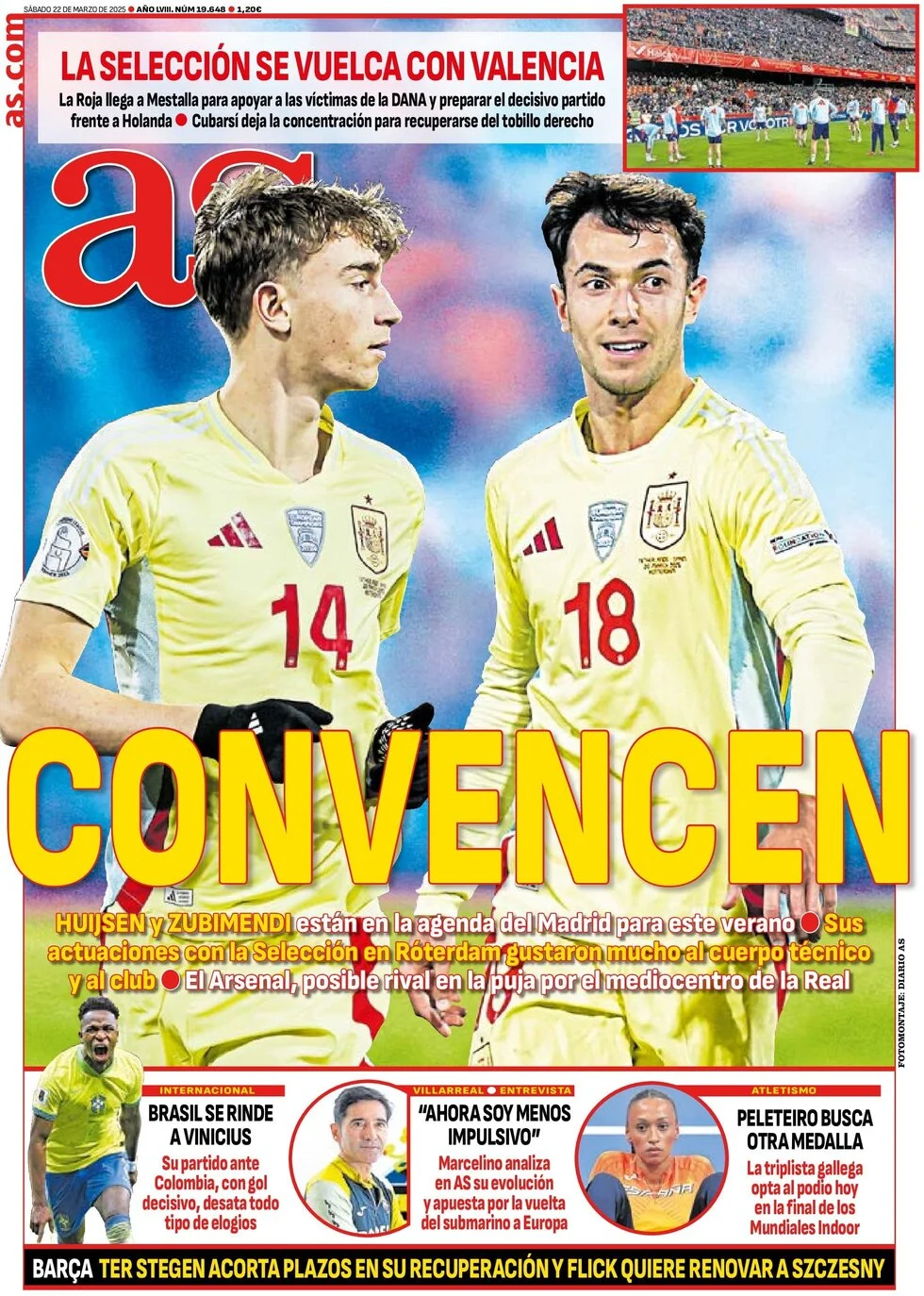 anteprima della prima pagina di as-madrid del 22/03/2025