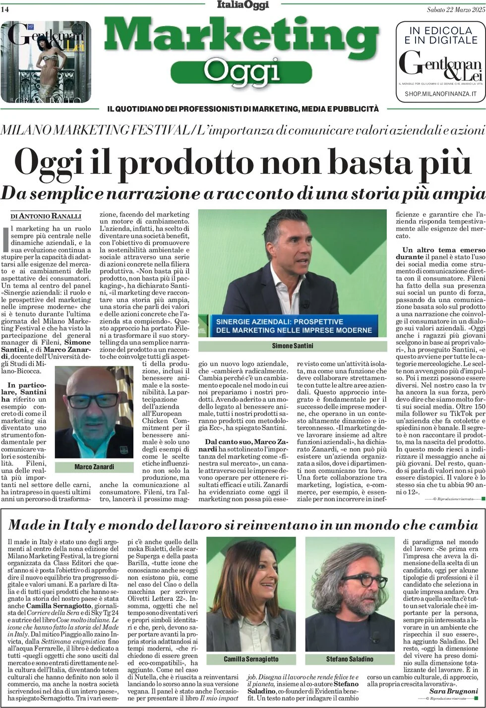 anteprima della prima pagina di marketing-oggi del 22/03/2025