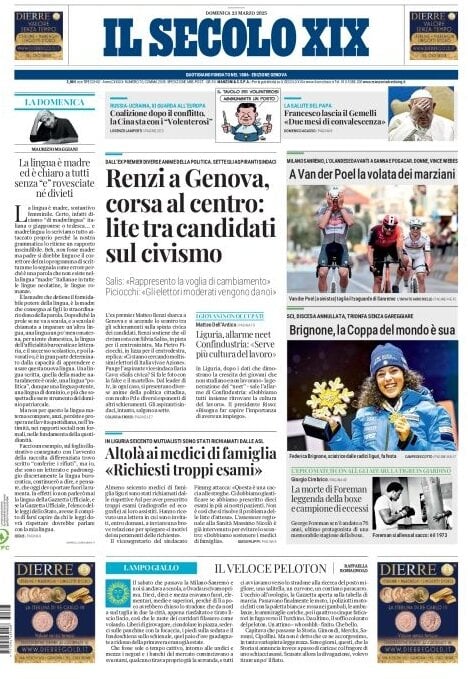 anteprima della prima pagina di il-secolo-xix del 23/03/2025