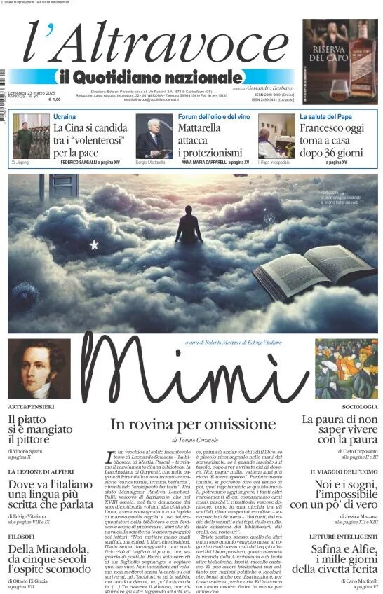 anteprima della prima pagina di il-quotidiano-del-sud-laltravoce del 23/03/2025