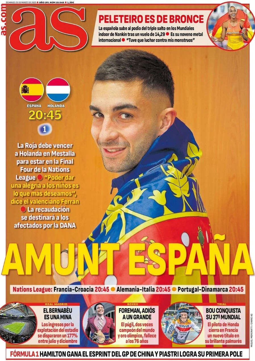 anteprima della prima pagina di as-madrid del 23/03/2025