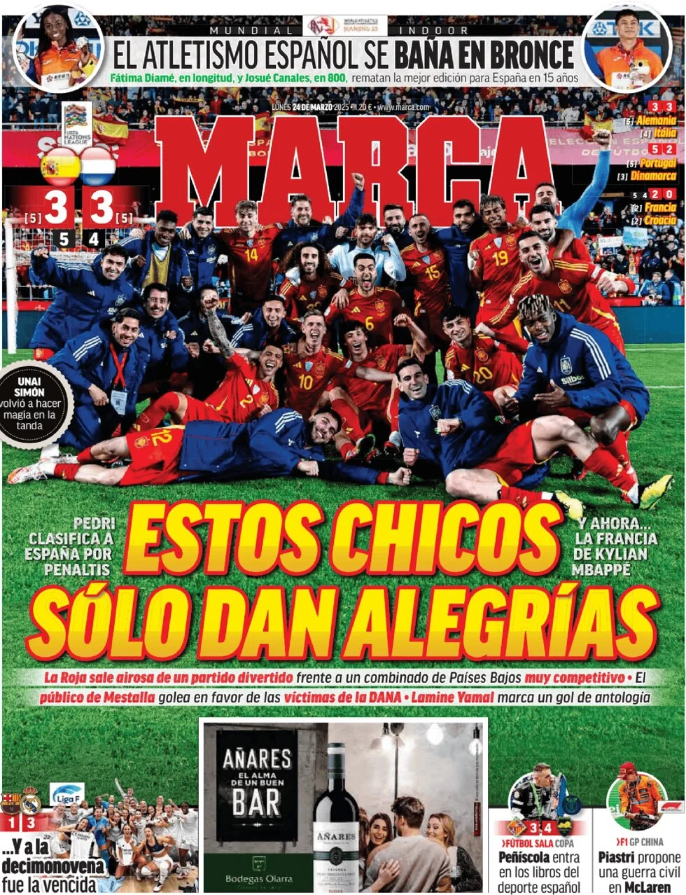 anteprima della prima pagina di marca del 24/03/2025