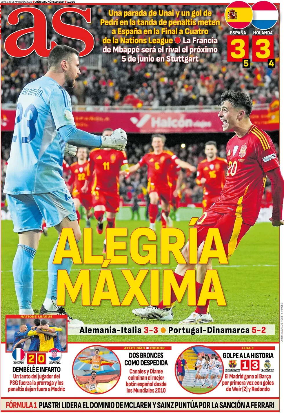anteprima della prima pagina di as-madrid del 24/03/2025