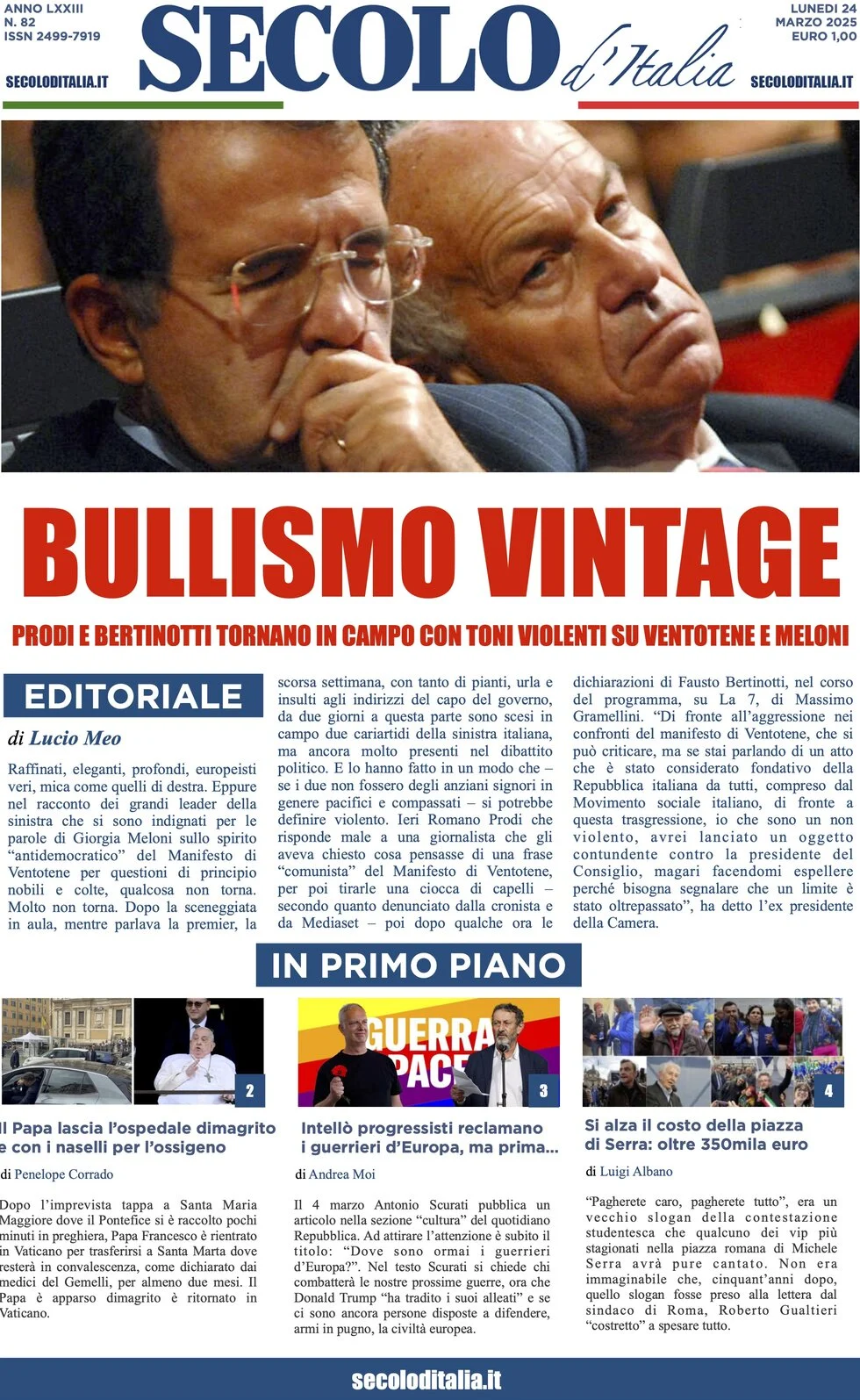 anteprima della prima pagina di secolo-ditalia del 24/03/2025