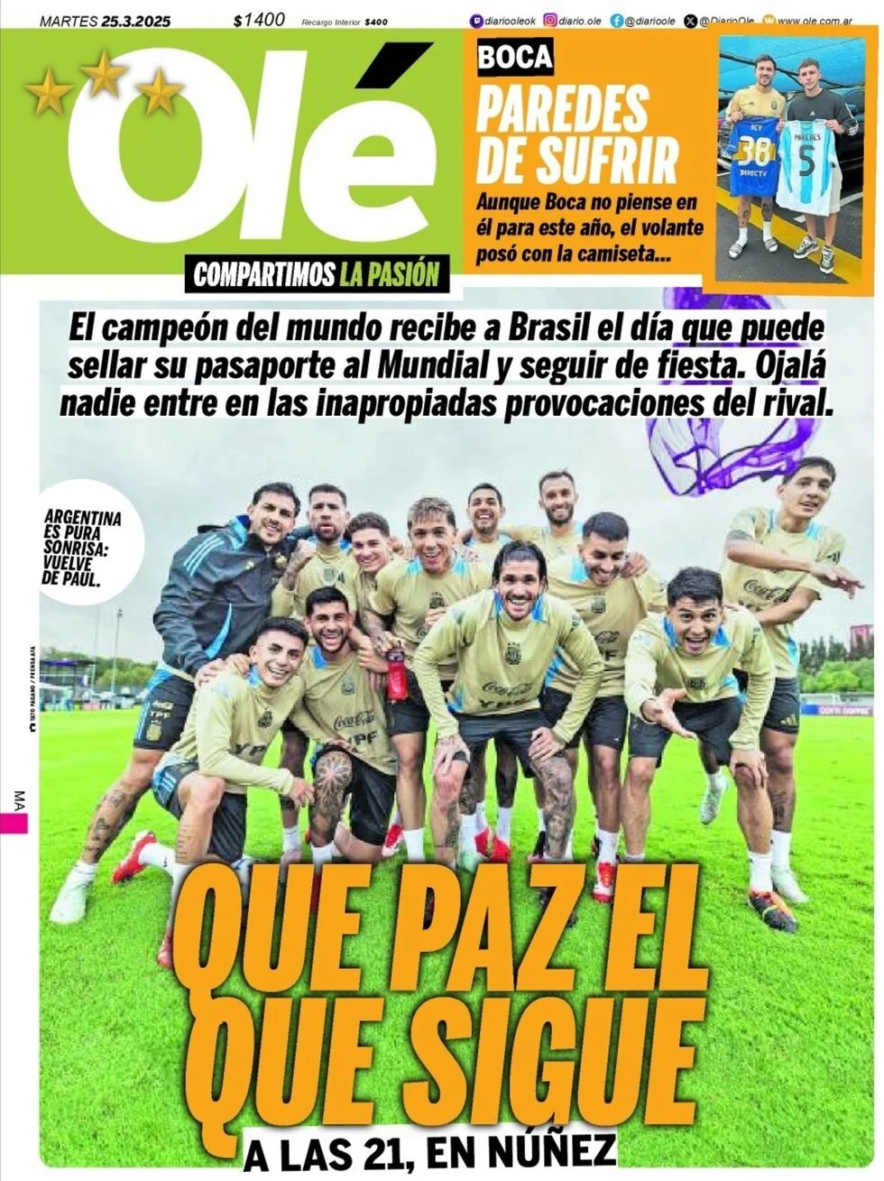anteprima della prima pagina di ol del 25/03/2025