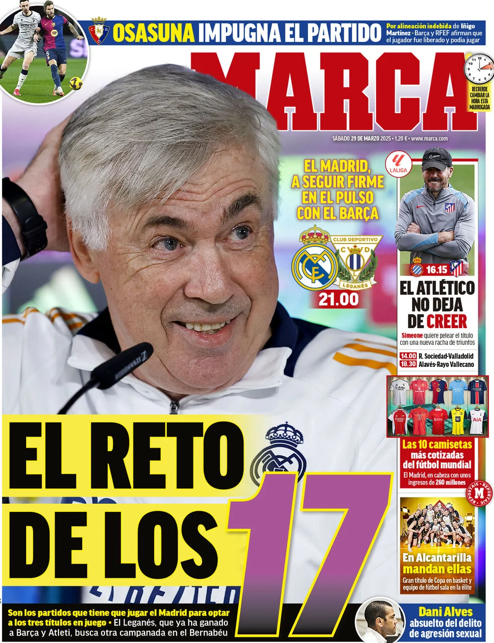 anteprima della prima pagina di marca del 28/03/2025