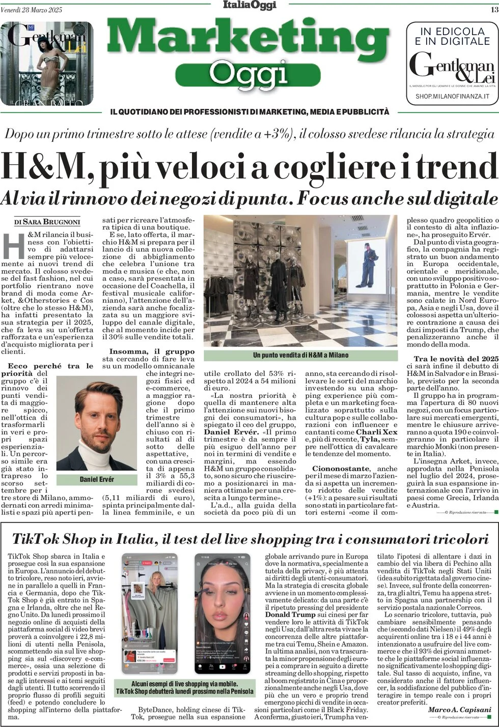 anteprima della prima pagina di marketing-oggi del 28/03/2025