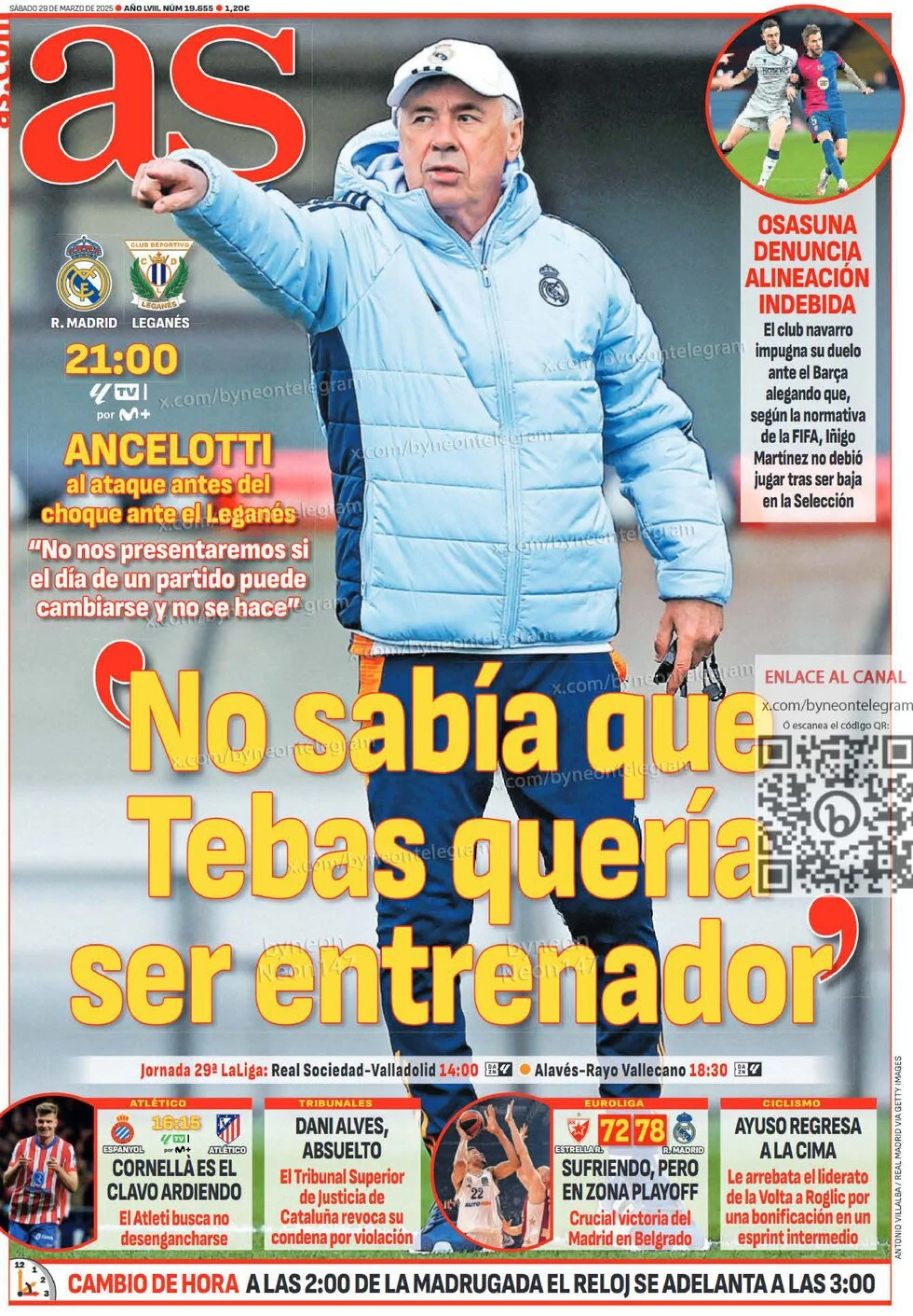 anteprima della prima pagina di as-madrid del 29/03/2025