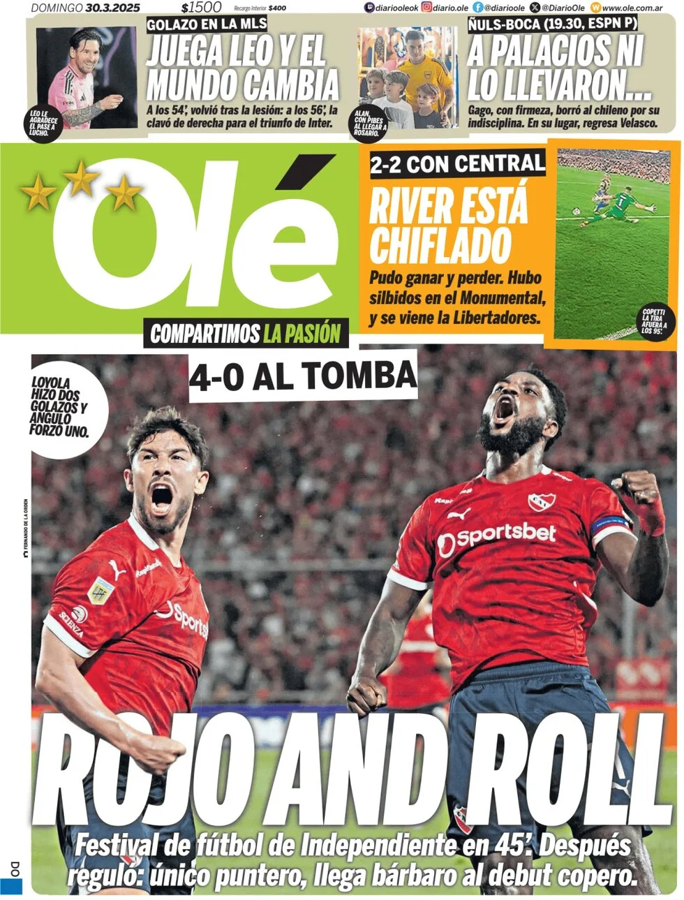 anteprima della prima pagina di ol del 30/03/2025