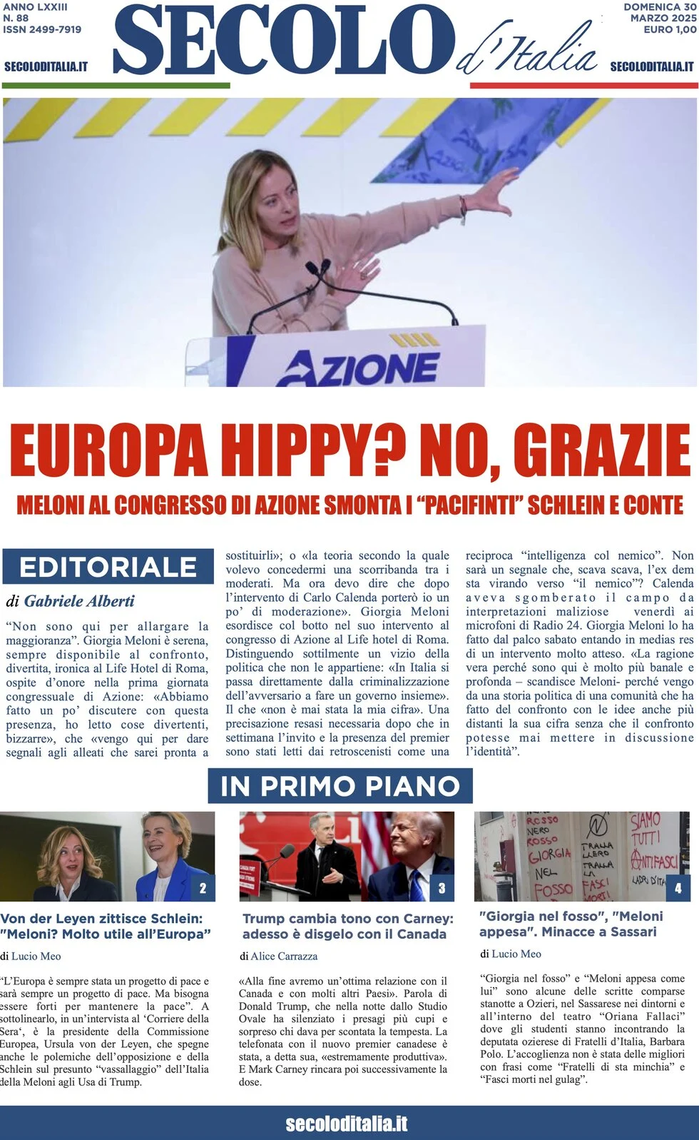 anteprima della prima pagina di secolo-ditalia del 30/03/2025