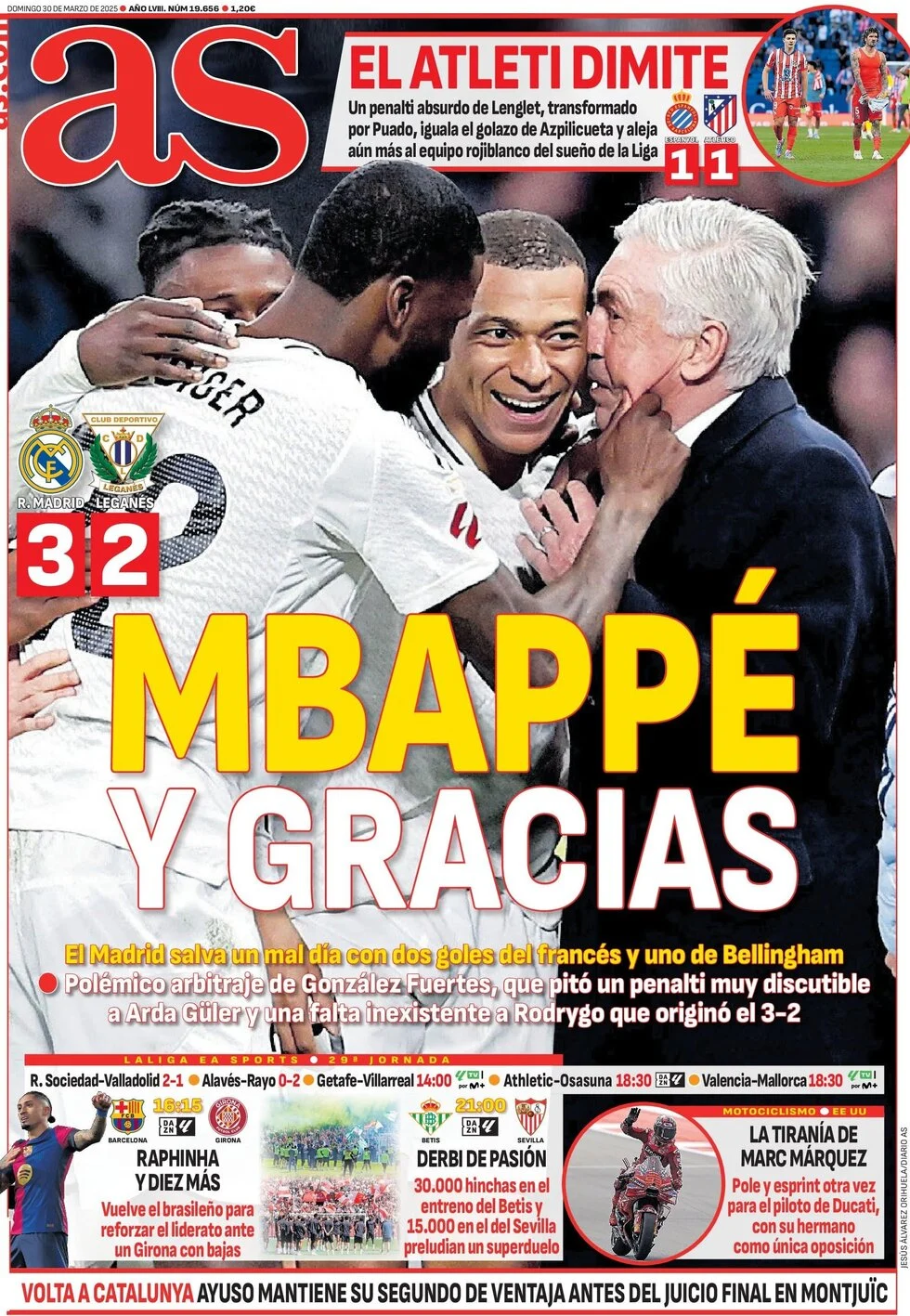 anteprima della prima pagina di as-madrid del 30/03/2025