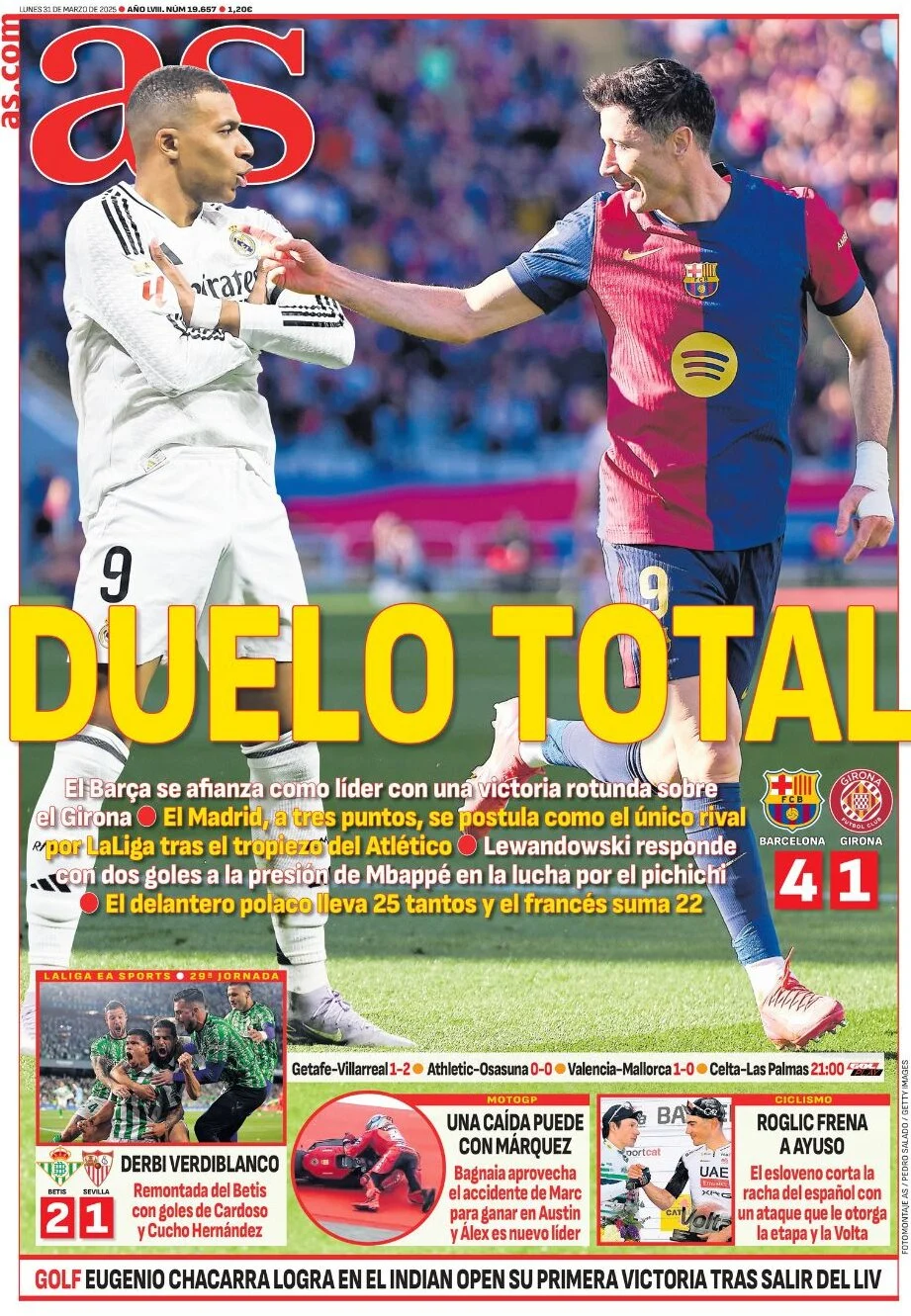 anteprima della prima pagina di as-madrid del 31/03/2025