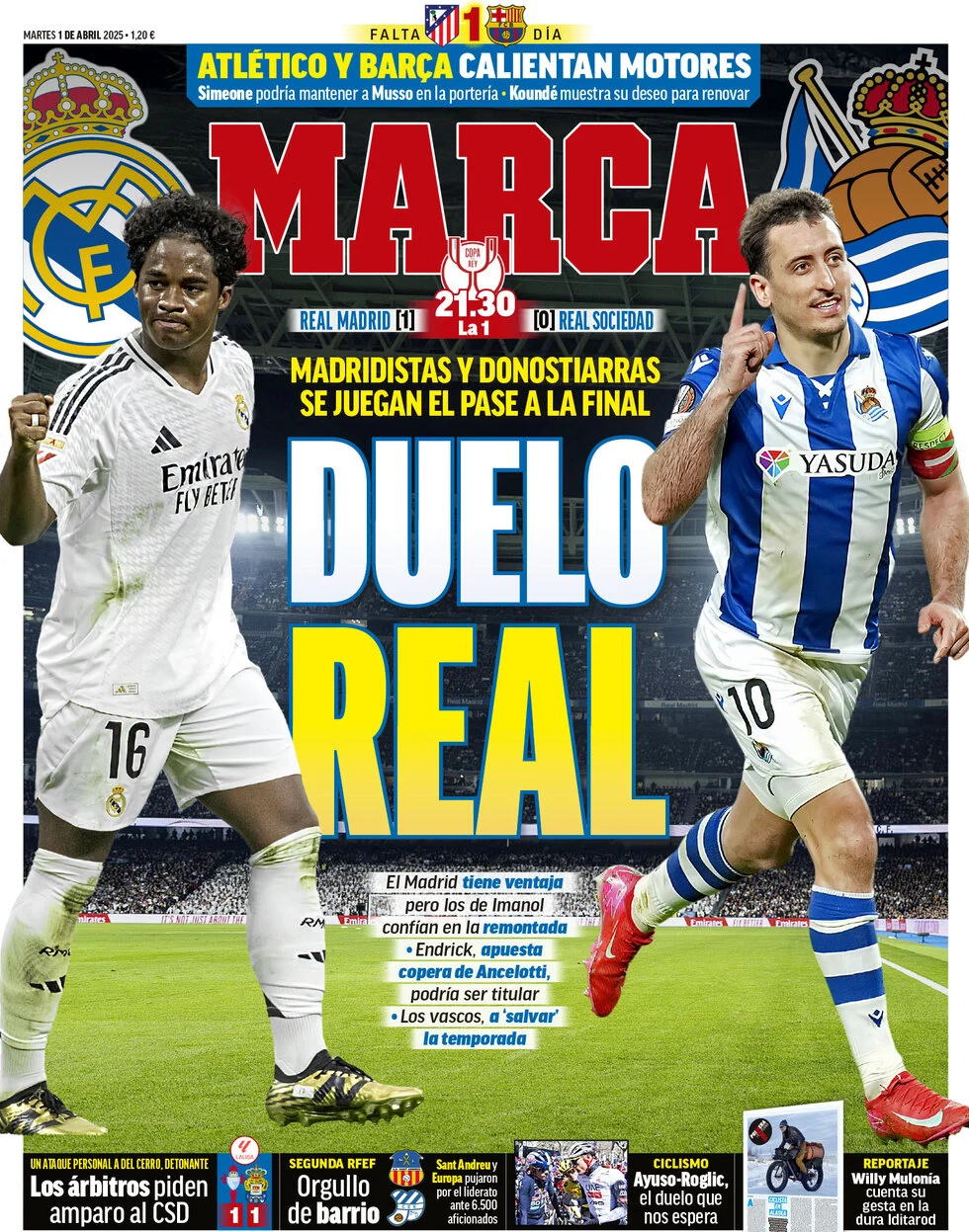 anteprima della prima pagina di marca del 01/04/2025