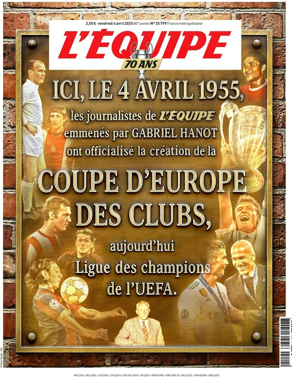 anteprima della prima pagina di lequipe del 04/04/2025