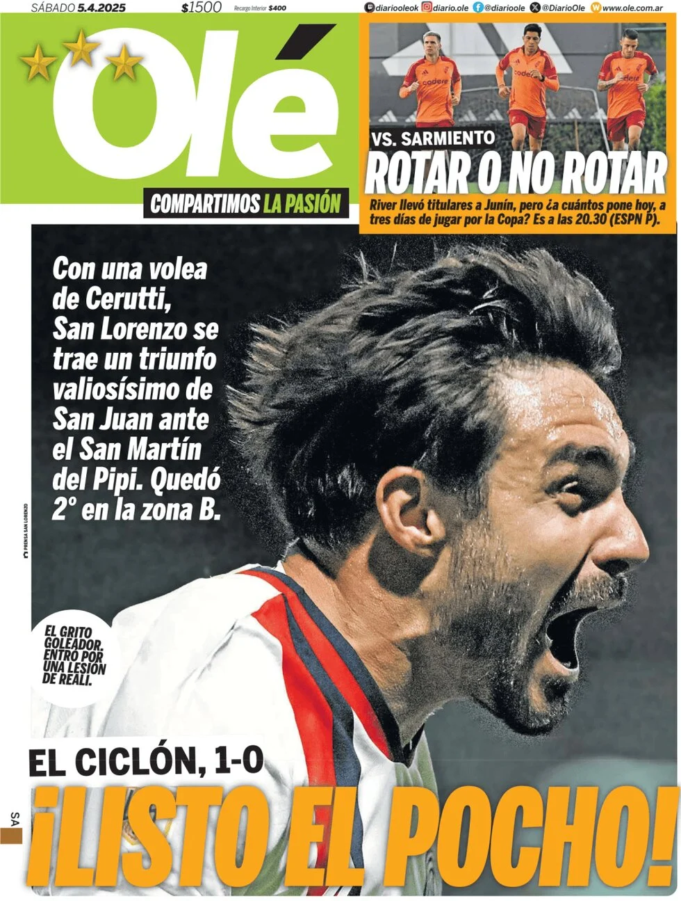 anteprima della prima pagina di ol del 05/04/2025