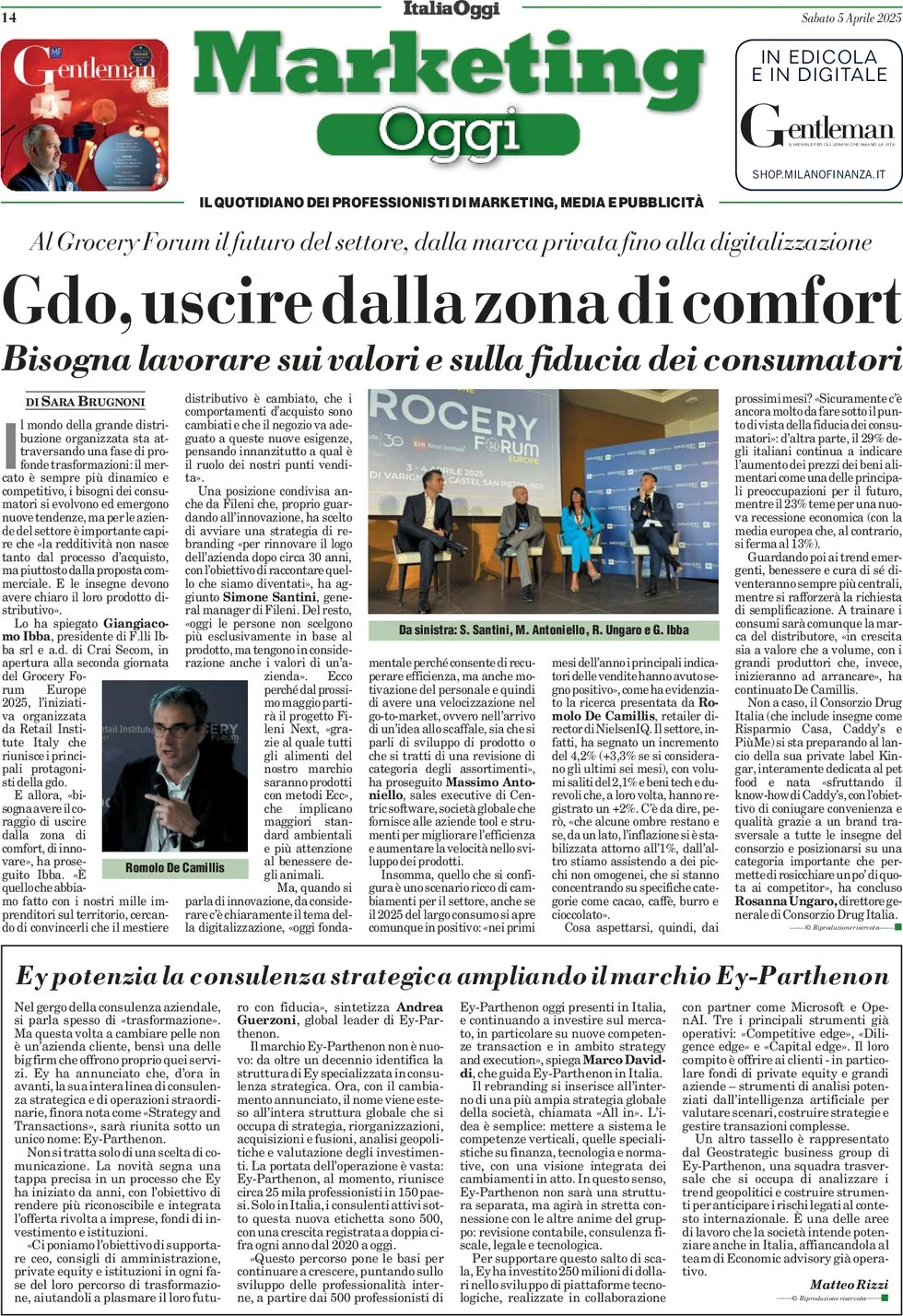 anteprima della prima pagina di marketing-oggi del 05/04/2025