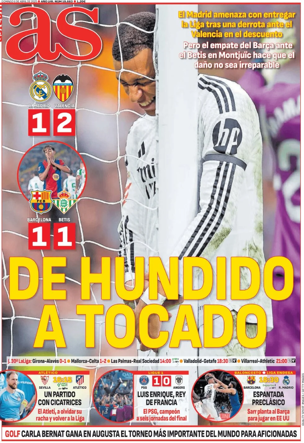 anteprima della prima pagina di as-madrid del 06/04/2025