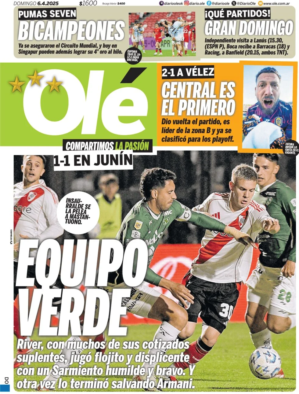 anteprima della prima pagina di ol del 06/04/2025