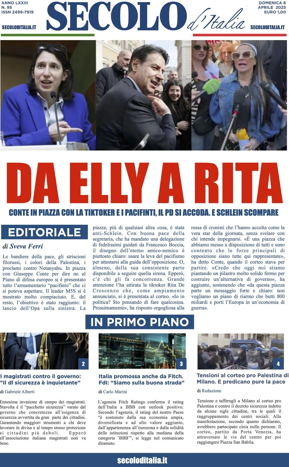 anteprima della prima pagina di secolo-ditalia del 06/04/2025