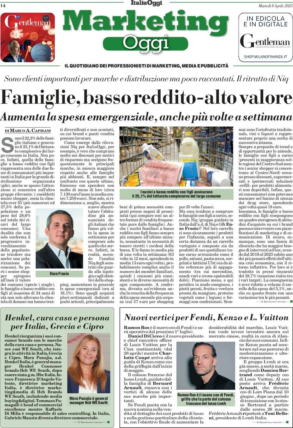 anteprima della prima pagina di marketing-oggi del 08/04/2025