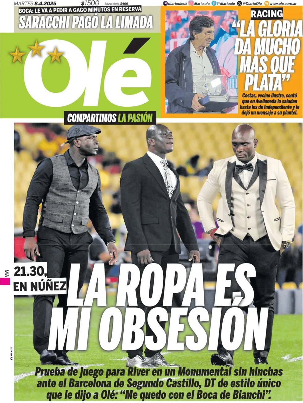 anteprima della prima pagina di ol del 08/04/2025