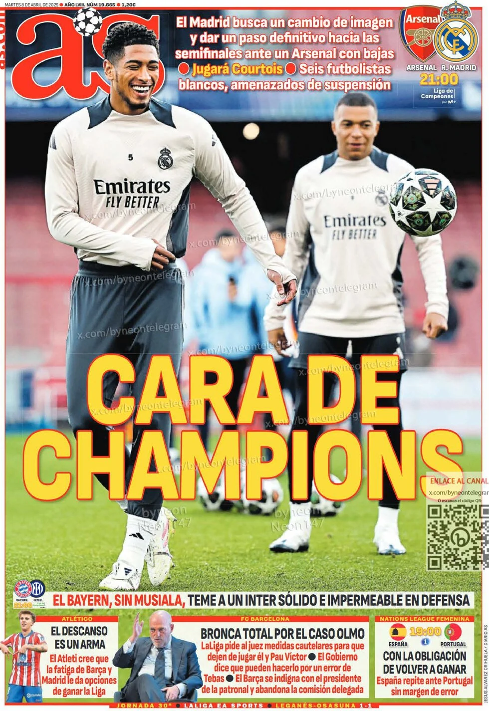 anteprima della prima pagina di as-madrid del 08/04/2025