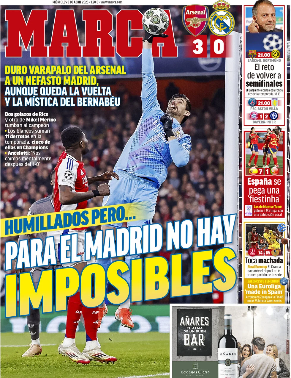 anteprima della prima pagina di marca del 09/04/2025