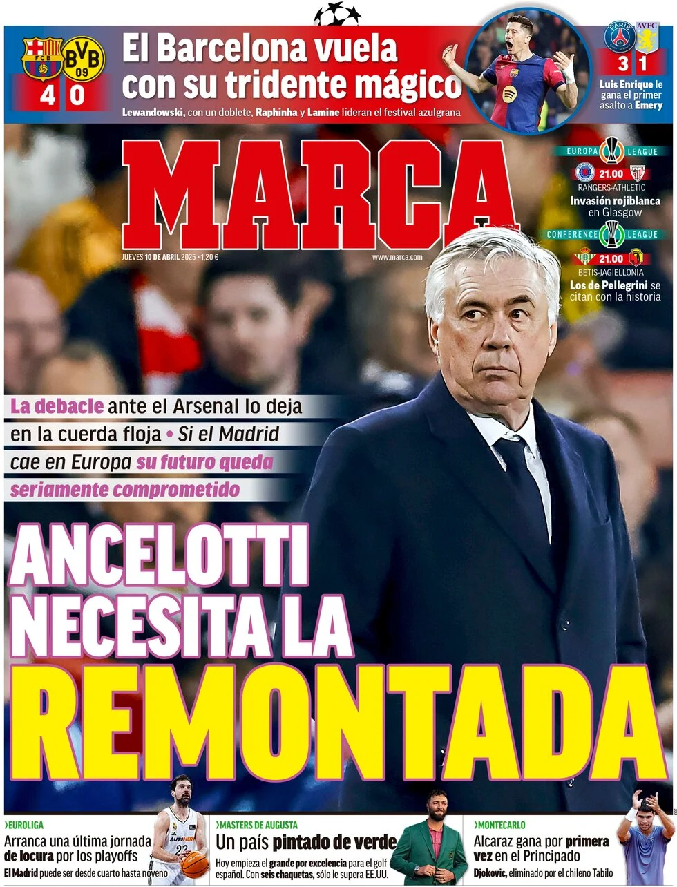 anteprima della prima pagina di marca del 10/04/2025