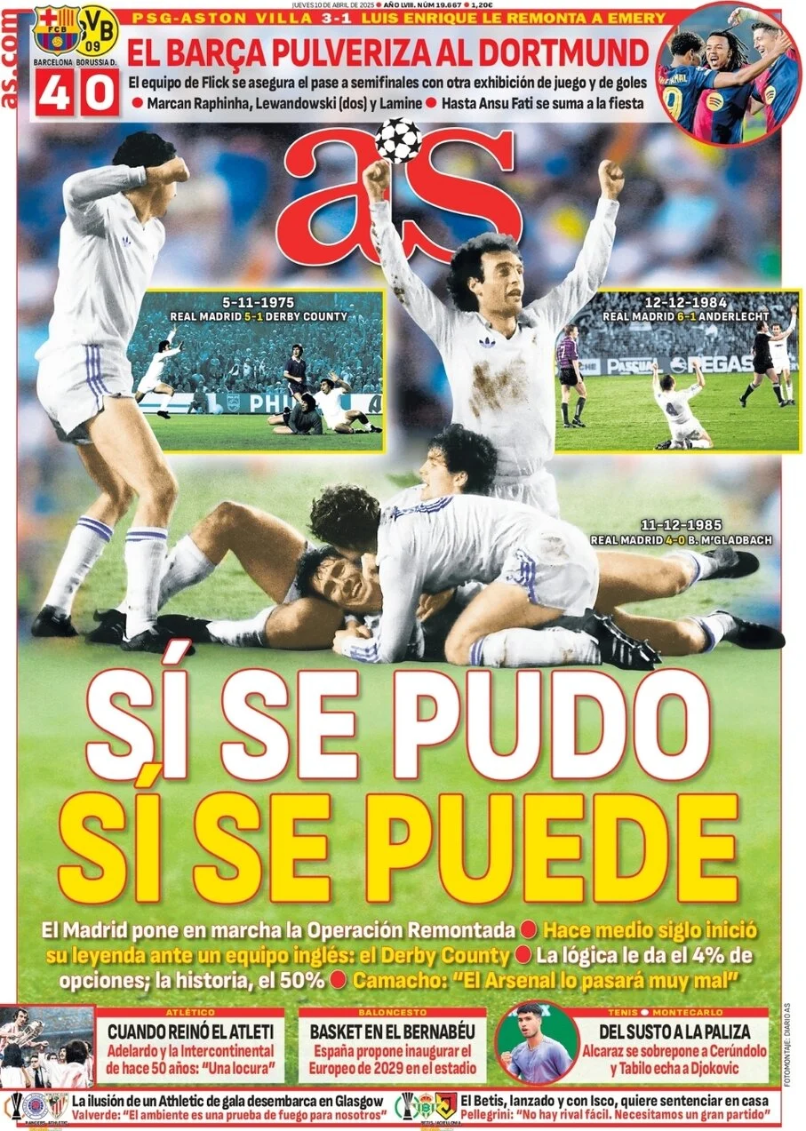 anteprima della prima pagina di as-madrid del 10/04/2025