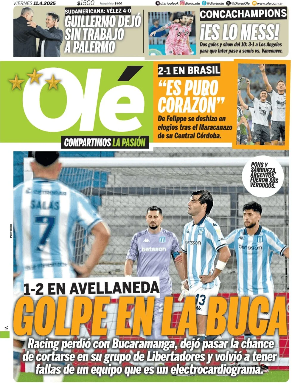 anteprima della prima pagina di ol del 11/04/2025