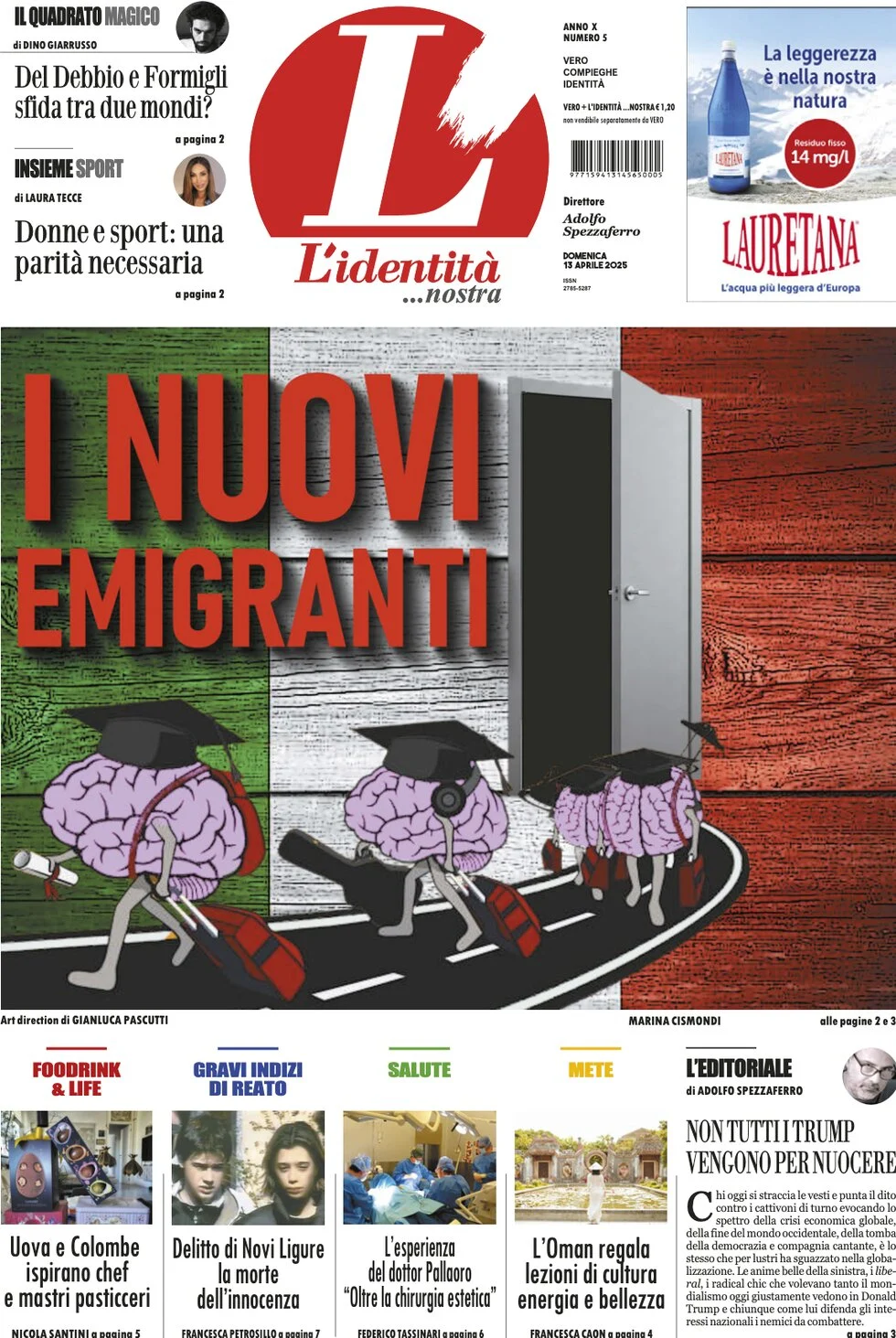 anteprima della prima pagina di lidentit del 13/04/2025