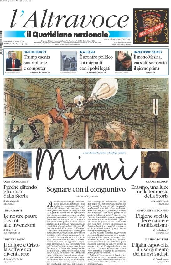 anteprima della prima pagina di il-quotidiano-del-sud-laltravoce del 13/04/2025