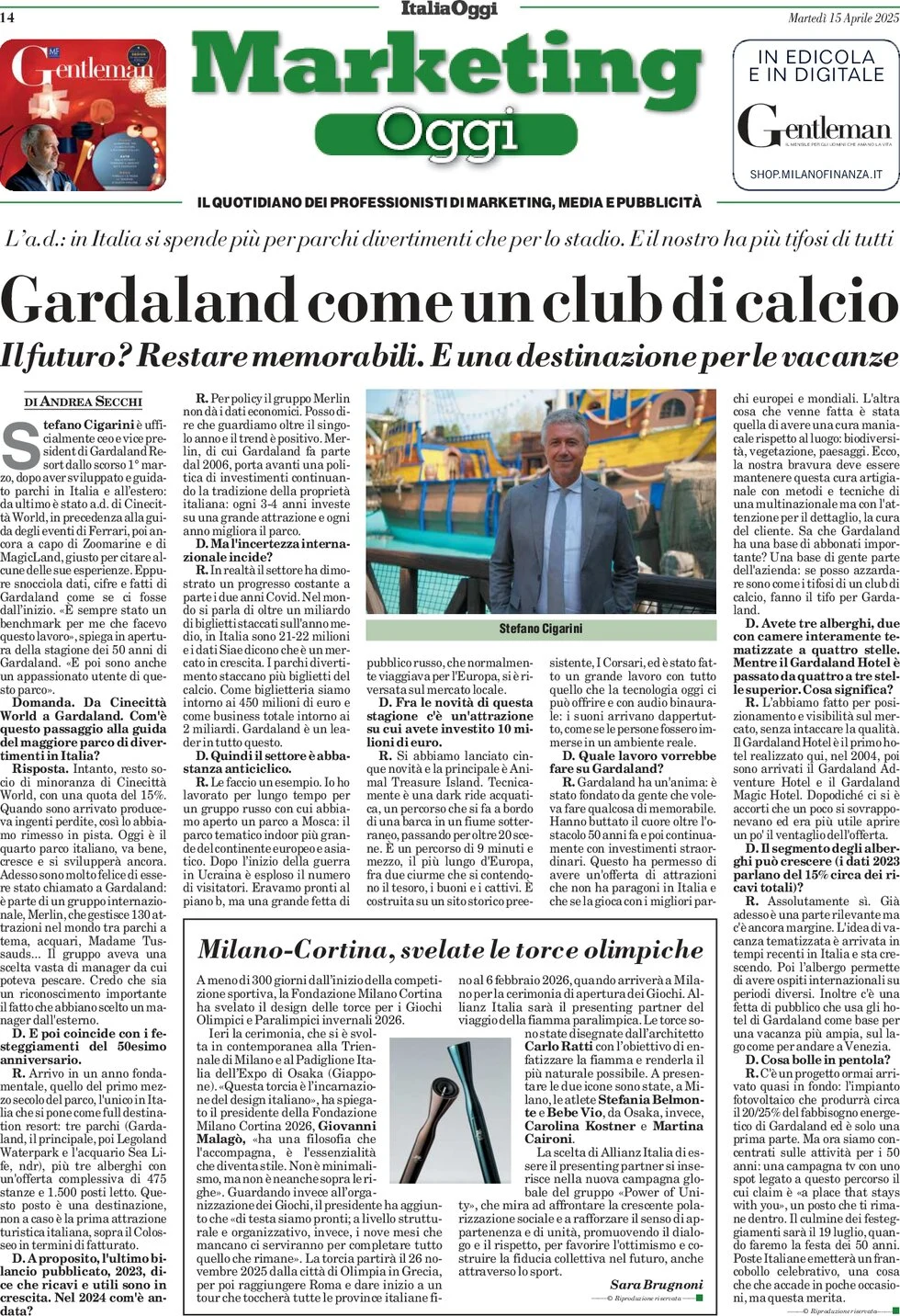 anteprima della prima pagina di marketing-oggi del 15/04/2025