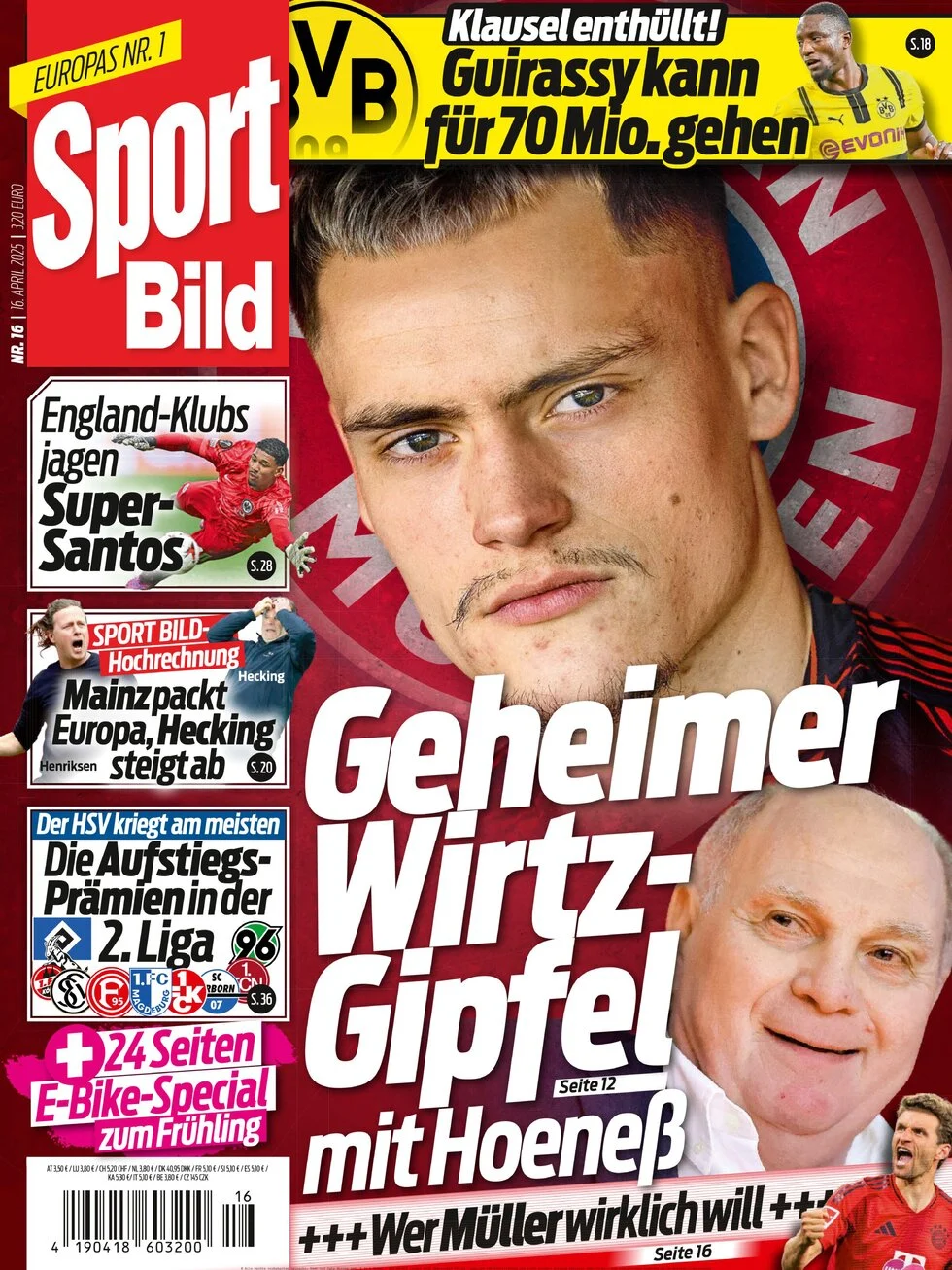 anteprima della prima pagina di Sport Bild