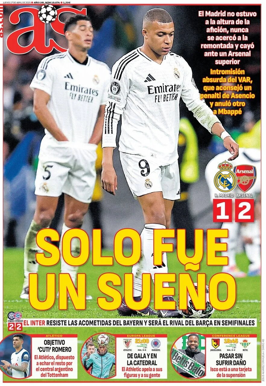 anteprima della prima pagina di AS (Madrid)