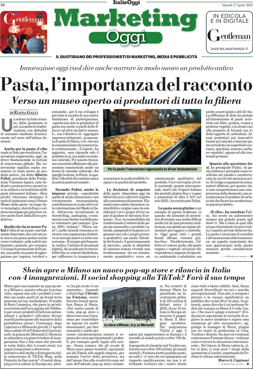 anteprima della prima pagina di Marketing Oggi