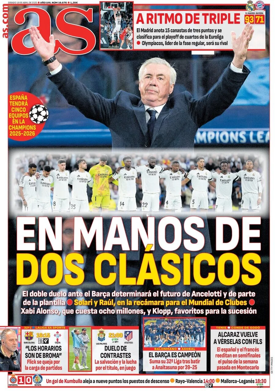 anteprima della prima pagina di as-madrid del 19/04/2025