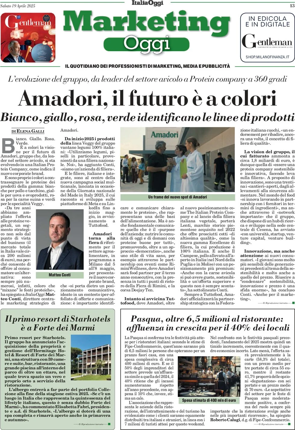 anteprima della prima pagina di marketing-oggi del 19/04/2025