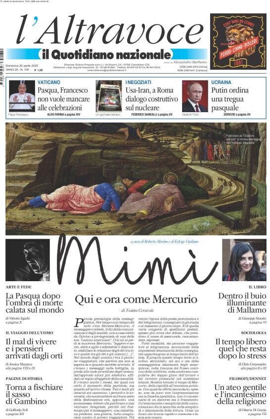 anteprima della prima pagina di il-quotidiano-del-sud-laltravoce del 20/04/2025