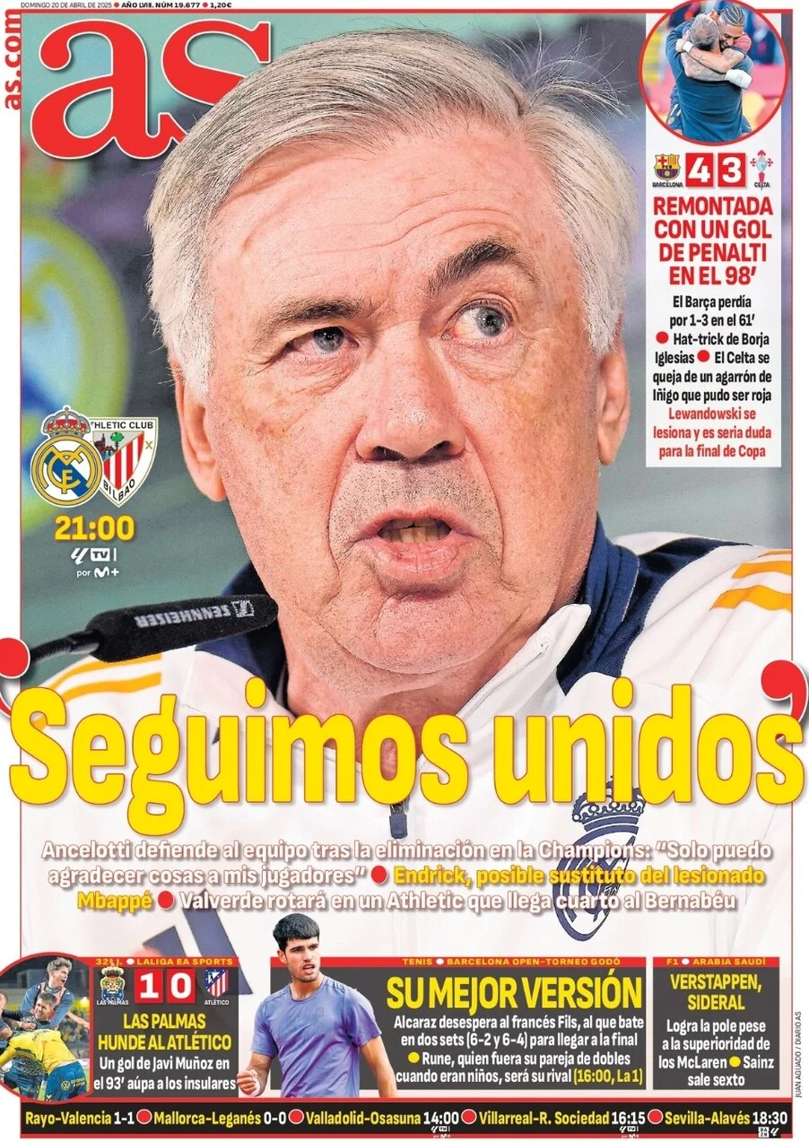 anteprima della prima pagina di as-madrid del 20/04/2025