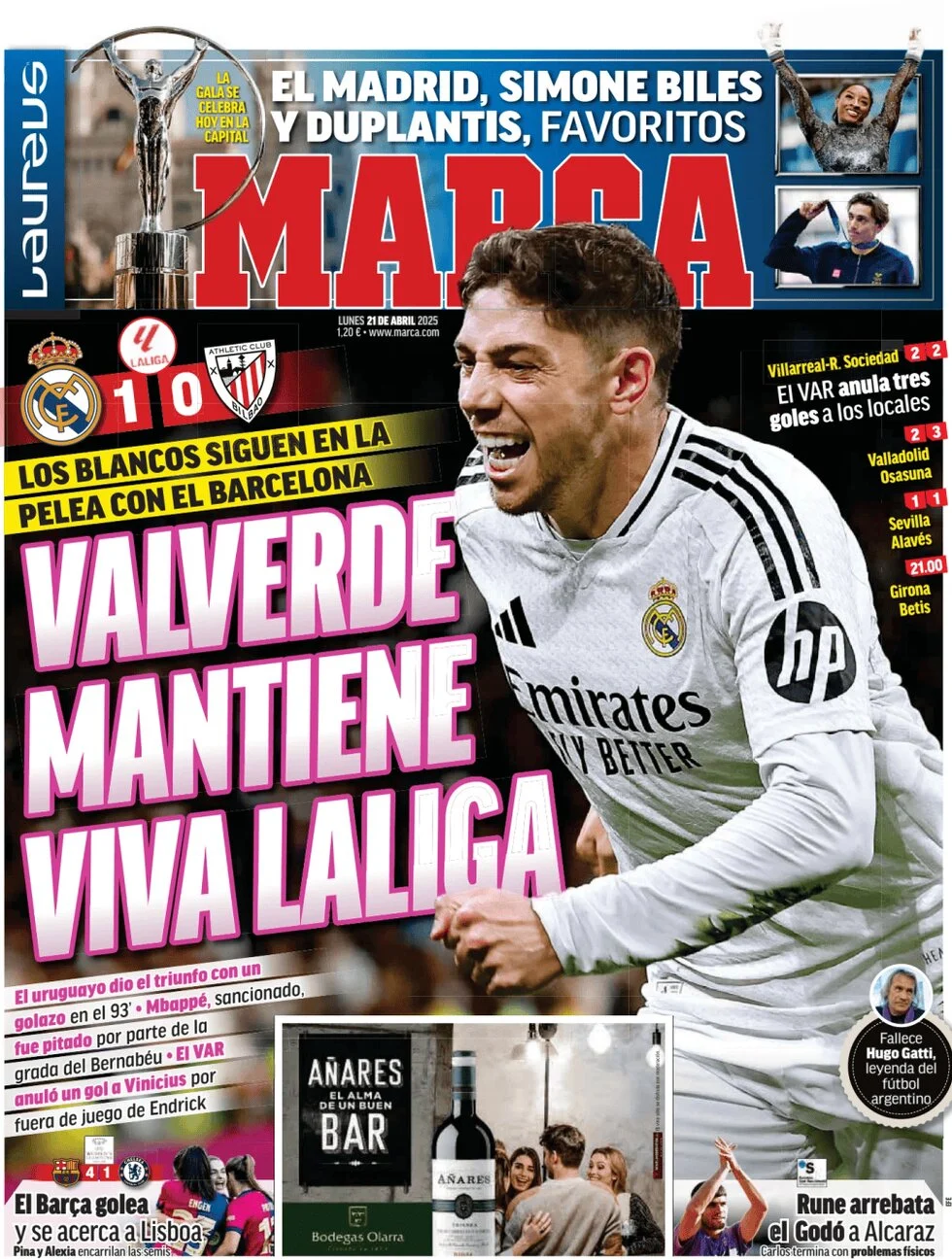 anteprima della prima pagina di marca del 21/04/2025