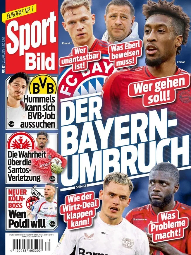 anteprima della prima pagina di sport-bild del 23/04/2025