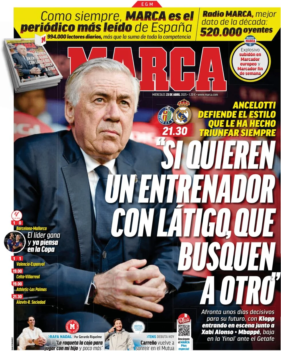 anteprima della prima pagina di marca del 23/04/2025
