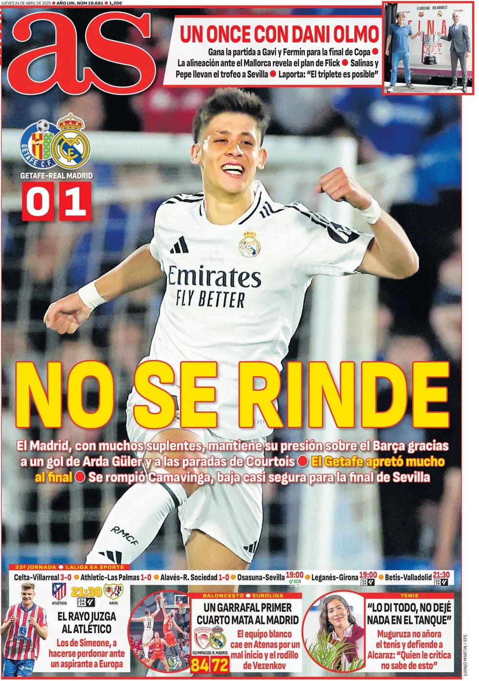 anteprima della prima pagina di as-madrid del 24/04/2025