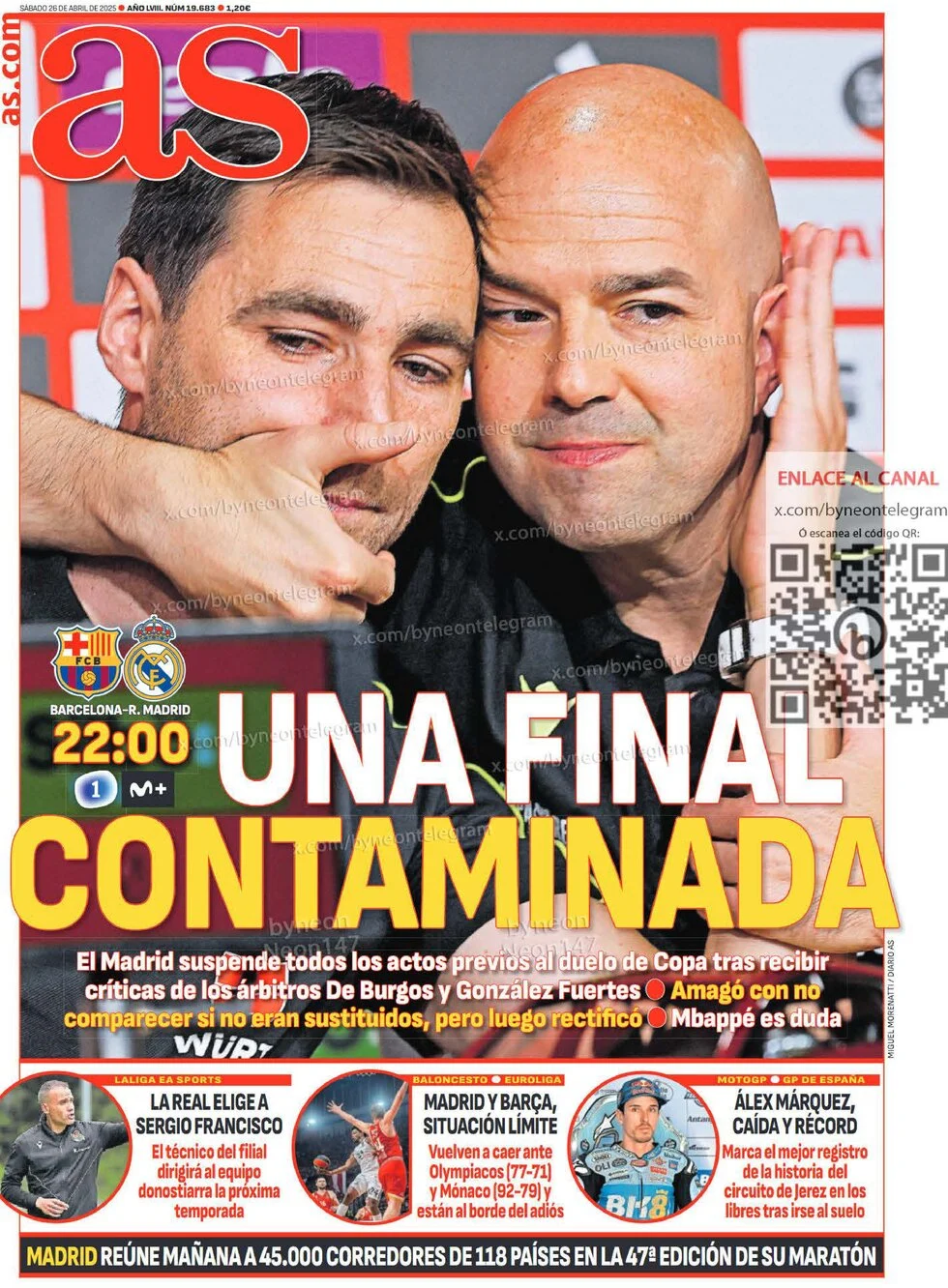 anteprima della prima pagina di as-madrid del 26/04/2025