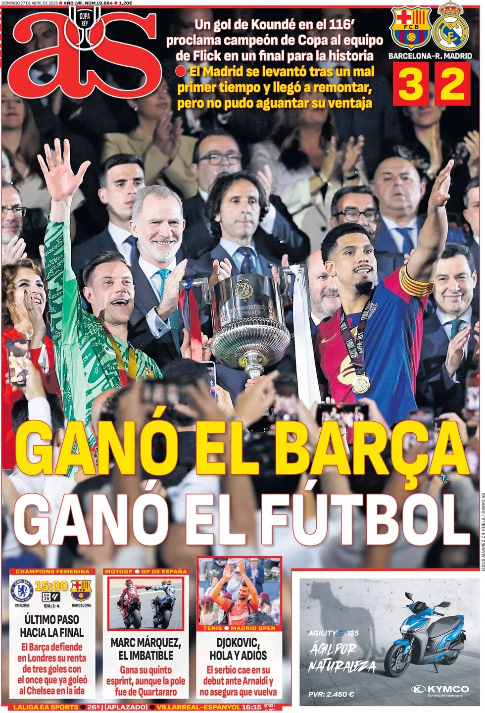 anteprima della prima pagina di as-madrid del 27/04/2025