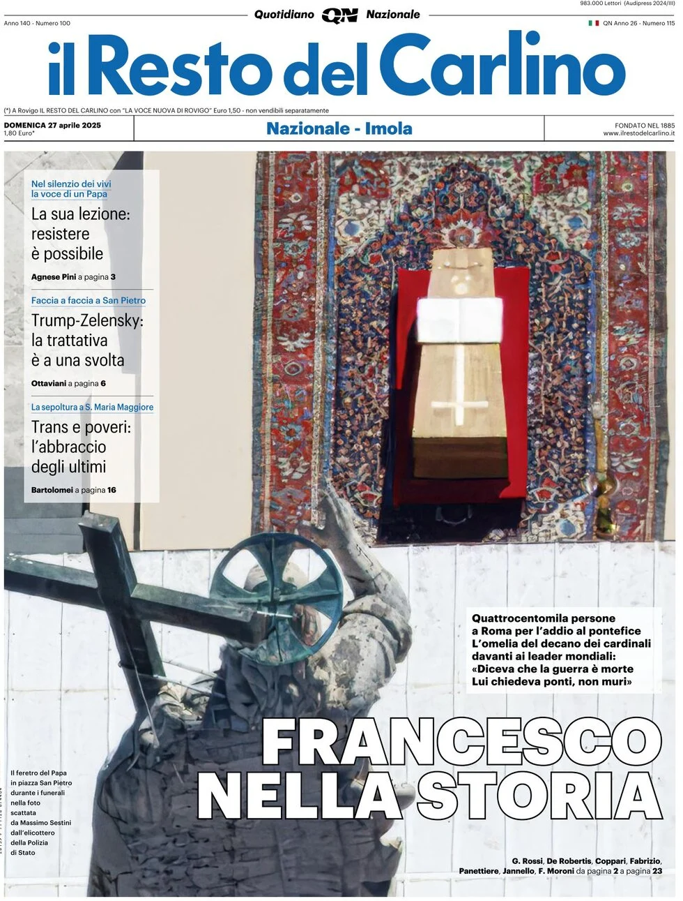 anteprima della prima pagina di il-resto-del-carlino del 27/04/2025