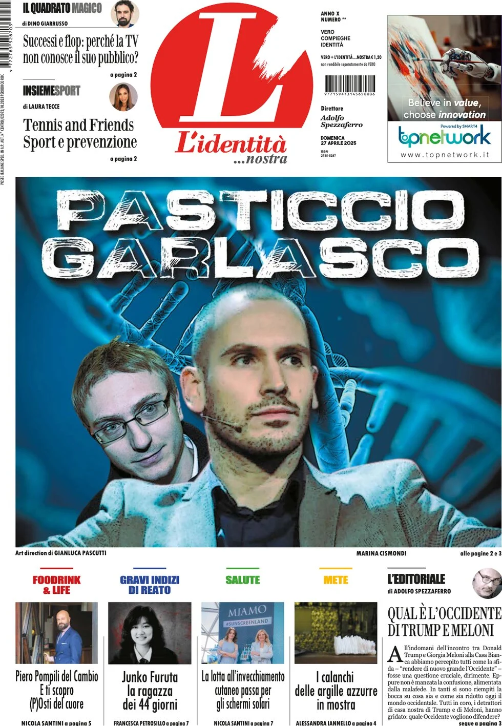 anteprima della prima pagina di lidentit del 27/04/2025