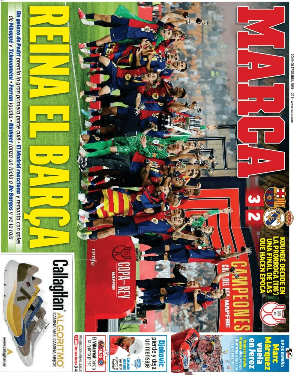 anteprima della prima pagina di marca del 27/04/2025